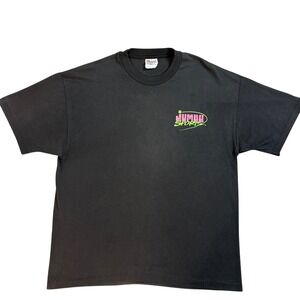 Vintage Jumbo Sports T Shirt XL Hanes Heavyweight 50/50 Black Tee Single Stitch